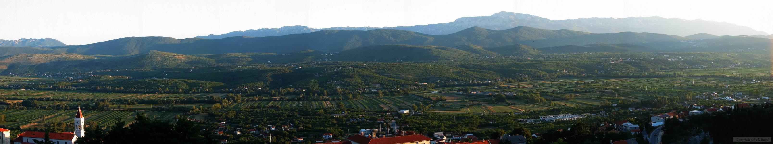Biokovo from Imotski fortress panorama